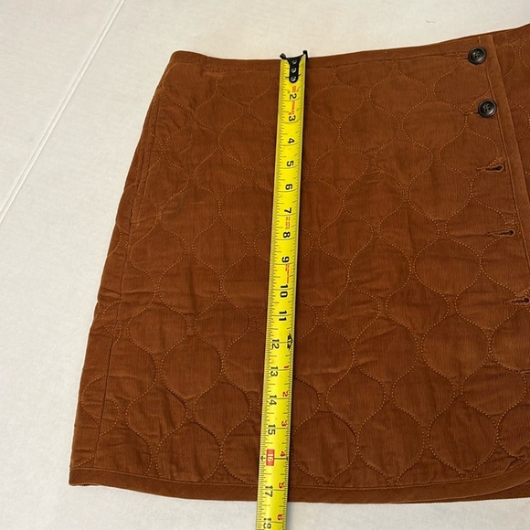 MADEWELL BROWN QUILTED COTTON  MINI SKIRT 10 - Picture 13 of 16